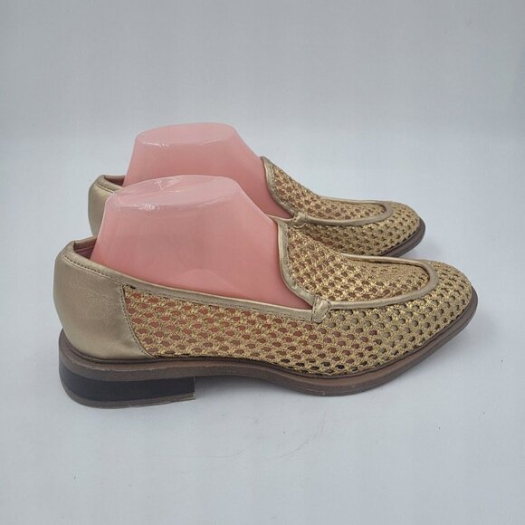 NEW Franco Sarto Eda 2 Slip On Loafer in Gold Fabric Women's Shoe Size 8.5 - Picture 4 of 11